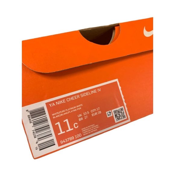 11c Nike Kids Girls Sideline IV Cheerleading Shoes White New 943789-100 - Picture 8 of 9